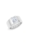 Hautecarat Radiant Cut Cigar Lab Created Diamond Ring In 2.00ctw 18k White Gold