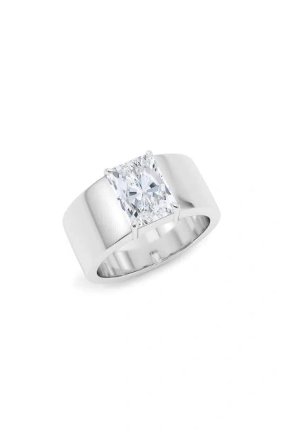 Hautecarat Radiant Cut Lab Created Diamond Band Ring In 18k White Gold