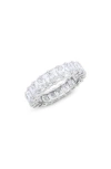 Hautecarat Radiant Cut Lab Created Diamond Eternity Ring In White Gold