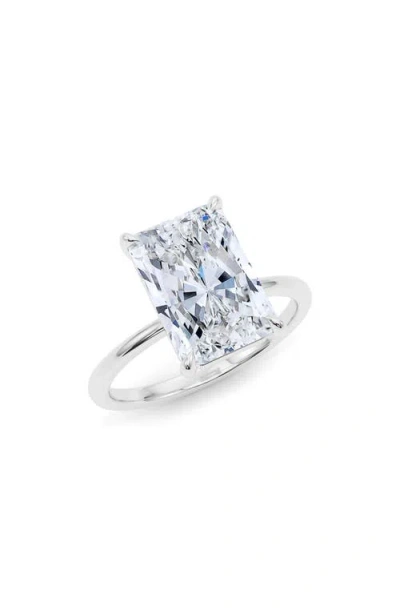 Hautecarat Radiant Cut Lab Created Diamond Ring In 2.50 Ctw 18k White Gold