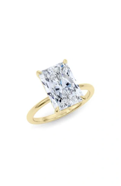 Hautecarat Radiant Cut Lab Created Diamond Ring In 2.50 Ctw 18k Yellow Gold