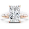 Hautecarat Radiant Cut Pavé Lab Created Diamond Ring In 2.00 Ctw 18k Rose Gold
