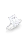 Hautecarat Radiant Cut Pavé Lab Grown Diamond Ring In 2.00 Ctw 18k White Gold