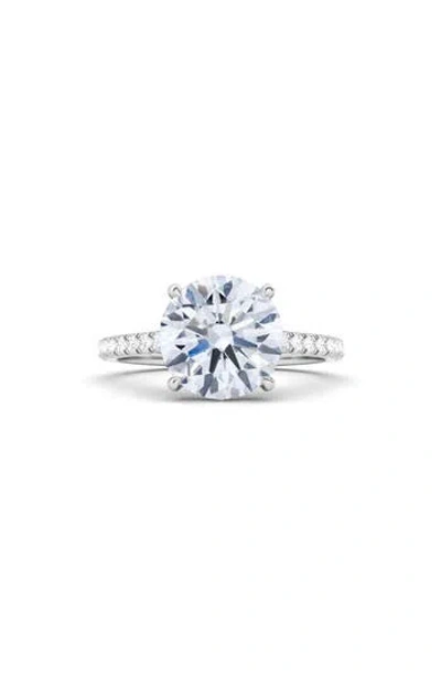 Hautecarat Everyday By  Round & Pavé Lab Created Diamond 18k Gold Ring In 18k White Gold