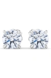 Hautecarat Round Brilliant Cut Lab Created Diamond Stud Earrings In 4.00 Ctw White Gold