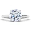 Hautecarat Round Brilliant Cut Lab Grown Diamond Ring In 3.00 Ctw 18k White Gold