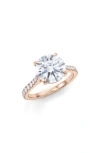 Hautecarat Round Brilliant Cut Pavé Lab Grown Diamond Ring In 2.00 Ctw 18k Rose Gold