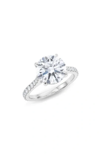 Hautecarat Round Brilliant Cut Pavé Lab Grown Diamond Ring In 2.00 Ctw 18k White Gold