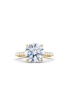Hautecarat 18k White Gold Round Cut Lab Created Diamond Engagement Ring In 2.50 Ctw 18k Yellow Gold