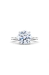 Hautecarat Round Brilliant Cut Pavé Lab Grown Diamond Ring In 3.50 Ctw 18k White Gold