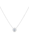Hautecarat Round Brilliant Halo Lab-created Diamond Pendant Necklace In 18k White Gold
