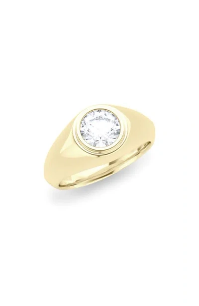 Hautecarat Round Brilliant Lab Created Diamond Ring In 3.00 Ctw 18k Yellow Gold