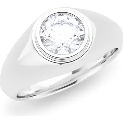 Hautecarat Round Brilliant Lab Created Diamond Ring In Metallic
