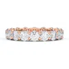Hautecarat Round Cut Lab Created Diamond 18k Gold Eternity Band Ring In Rose Gold