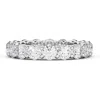 Hautecarat Round Cut Lab Created Diamond 18k Gold Eternity Band Ring In White Gold