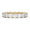 Hautecarat Round Cut Lab Created Diamond 18k Gold Eternity Band Ring In Yellow Gold