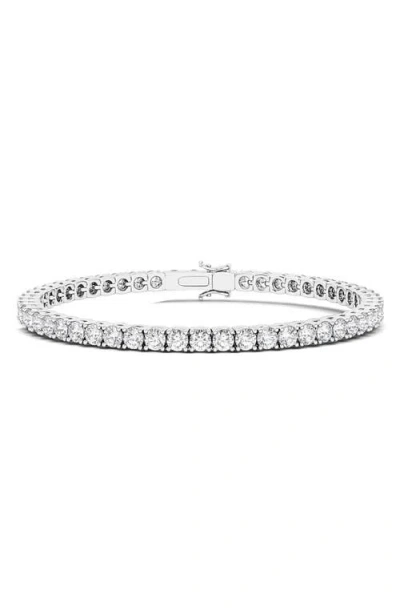 Hautecarat Round Cut Lab Grown Diamond Tennis Bracelet In 14k White Gold