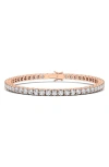 Hautecarat Round Cut Lab Grown Diamond Tennis Bracelet In Rose Gold