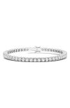Hautecarat Round Cut Lab Grown Diamond Tennis Bracelet In White Gold