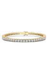 Hautecarat Round Cut Lab Grown Diamond Tennis Bracelet In Yellow Gold