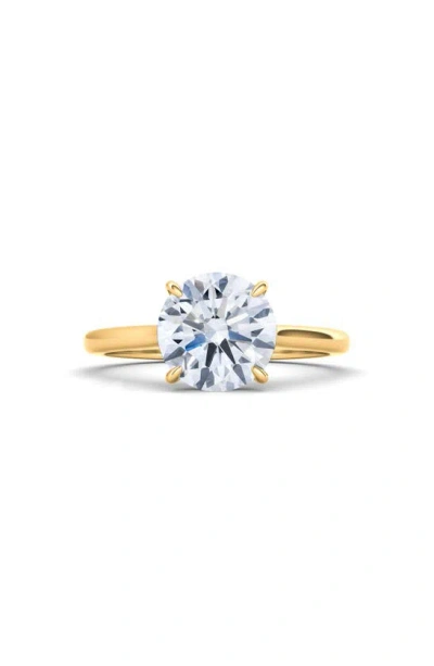 Hautecarat Round Lab Created Diamond 18k Gold Ring