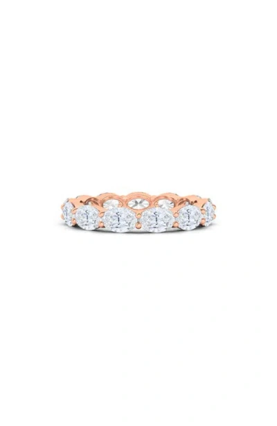 Hautecarat Sideways Lab Grown Diamond 18k Gold Eternity Ring In 14k Rg