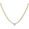 Hautecarat Trillion Cut Lab Grown Diamond Pendant Necklace In Gold
