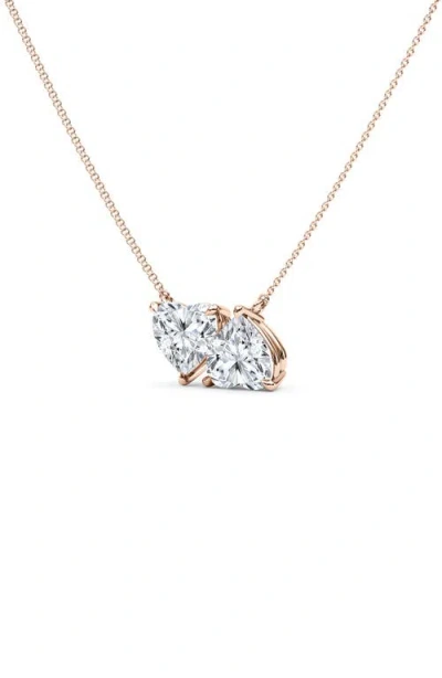 Hautecarat Twin Heart Lab Grown Diamond Necklace