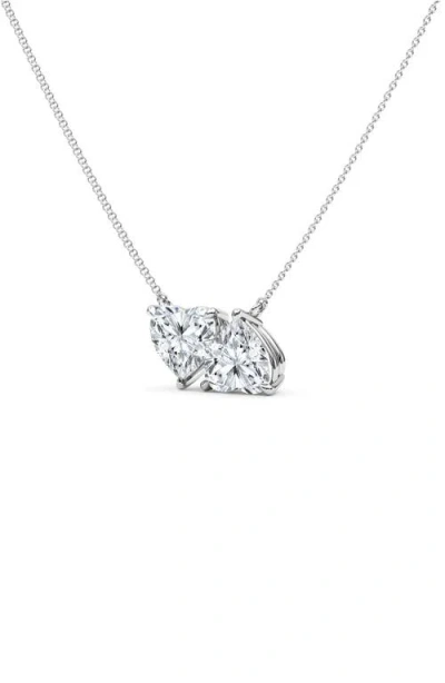 Hautecarat Twin Heart Lab Grown Diamond Necklace