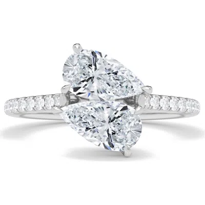Hautecarat Twin Pear Cut Pavé Lab Grown Diamond Ring