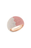 Hautecarat Two-tone Lab Grow Diamond Dome Ring In Gold