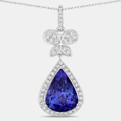 Pre-owned Hautefacets 5.16 Cts Tanzanite And Diamond 18k White Gold Statement Pendant