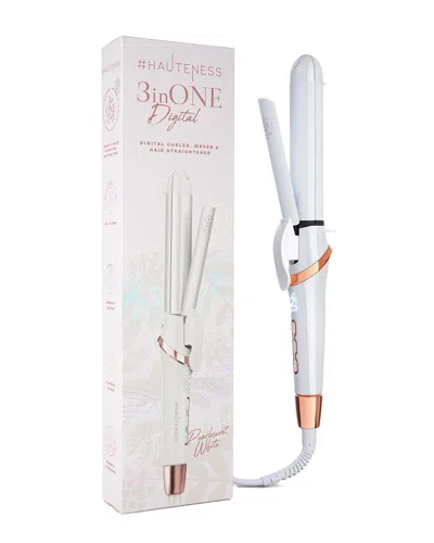 Hautness 3inone Multistyler Flat Iron & Curling System In White