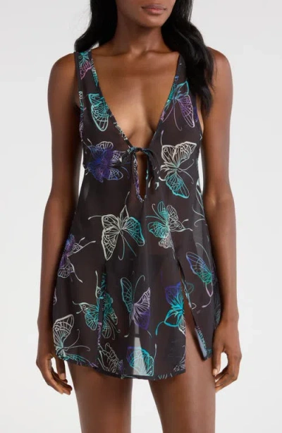 Hauty Mariposa Babydoll Chemise In Black