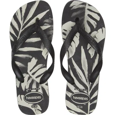 Havaianas Aloha Flip Flop In Black/black/black