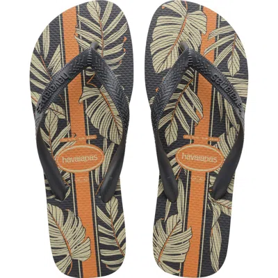 Havaianas Aloha Flip Flop In New Graphite/lead Grey