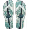 Havaianas Aloha Flip Flop In White/white/indigo Blue