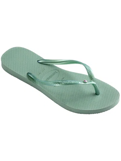 Havaianas Alpargatas Womens Flat Slip On Flip-flops In Grey