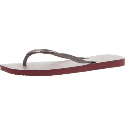 Havaianas Alpargatas Womens Slip On Open Toe Flip-flops In Pink