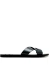 Havaianas Aqua Metallic Cross-strap Slides In Black