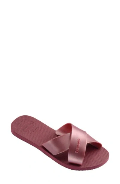 Havaianas Aqua Slide Sandal In Pink
