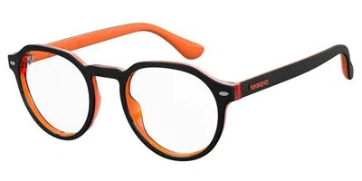 Havaianas Arraial/v 8lz Men's Glasses Black Size 49 - Free Lenses - Blue Light Block Available In Black Orange