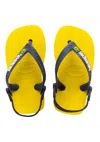 Havaianas Baby Brasil Logo Navy Blue Citrus Yellow In Yellow