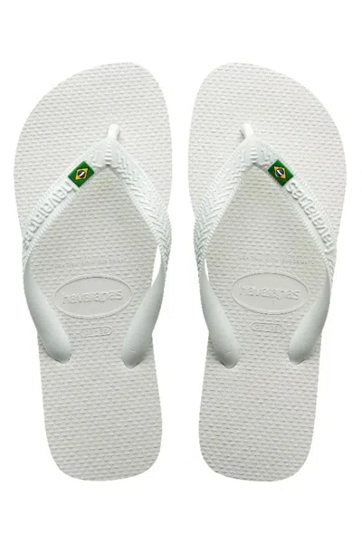 Havaianas Brasil Flip Flops White In Multi