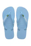 Havaianas Brasil Logo Blue Lavender/white In Blue