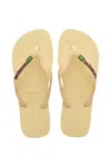 Havaianas Brasil Logo Buttercream In Animal Print