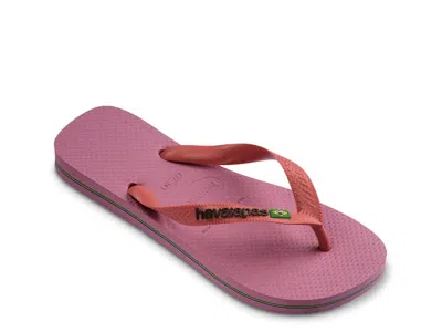 Havaianas Brasil Logo Flip Flop In Light Pink