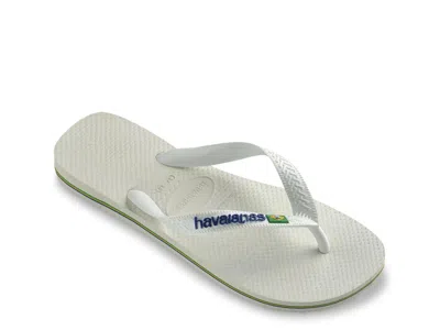 Havaianas Brasil Logo Flip Flop In White