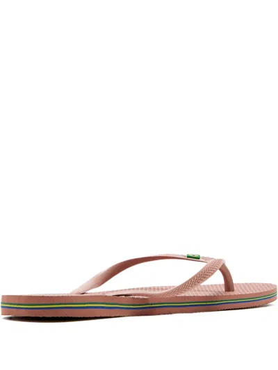 Havaianas Brasil Logo Flip-flops In Pink