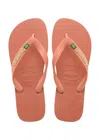 Havaianas Brasil Logo Pink Clay In Orange